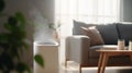 Modern air purifier creates a healthy indoor environment. AI Generated