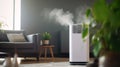 Modern air purifier creates a healthy indoor environment. AI Generate