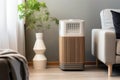 Modern air purifier in the room. Fresh air and healthy life