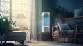 Modern air purifier in the room. Fresh air and healthy life