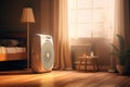 Modern air purifier in the room. Fresh air and healthy life