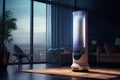 Modern air purifier in the room. Fresh air and healthy life