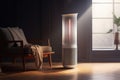 Modern air purifier in the room. Fresh air and healthy life