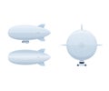 Modern air vehicles. Air balloon aerostat in different angles.