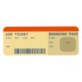 Modern airline ticket design with flight time and passenger name. Vector illustration.