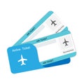 Modern airline travel boarding pass two tickets.