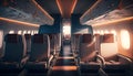 Modern Airplane Cabin Interior - Generative AI Royalty Free Stock Photo