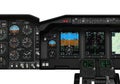 Modern airplane cockpit display system Royalty Free Stock Photo