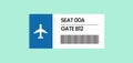 Modern airplane ticket with seat and gate information Royalty Free Stock Photo