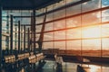 Modern airport waiting hall with empty seats Royalty Free Stock Photo