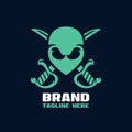 Modern alien pirate mascot logo