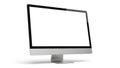 Modern all-in-one desktop computer with blank white screen on white background technology Royalty Free Stock Photo