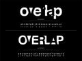 Modern alphabet font overlap style. calligraphy black color fonts designs. Typography font uppercase and lowercase. vector Royalty Free Stock Photo