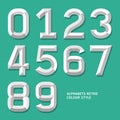 Modern alphabet number colour style.