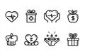 Modern Altruism Solid Icons for Charity and Goodwill Royalty Free Stock Photo