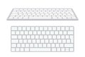 Modern aluminum computer keyboard isolated on white background. Vector illustration