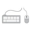 Modern aluminum computer keyboards and mice. Vector illustrations in flat styles Royalty Free Stock Photo