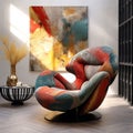 Modern American Armchair: Retro Visuals And Colorful Fabrics