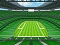 Modern American football Stadium with green seats Royalty Free Stock Photo