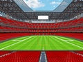 Modern American football Stadium with red seats Royalty Free Stock Photo