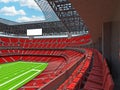 Modern American football Stadium with red seats Royalty Free Stock Photo