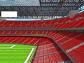 Modern American football Stadium with red seats Royalty Free Stock Photo