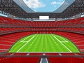 Modern American football Stadium with red seats Royalty Free Stock Photo