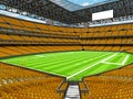 Modern American football Stadium with yellow seats Royalty Free Stock Photo