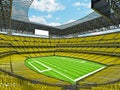 Modern American football Stadium with yellow seats Royalty Free Stock Photo