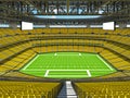 Modern American football Stadium with yellow seats Royalty Free Stock Photo