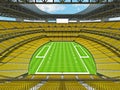 Modern American football Stadium with yellow seats Royalty Free Stock Photo