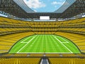 Modern American football Stadium with yellow seats Royalty Free Stock Photo