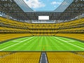 Modern American football Stadium with yellow seats Royalty Free Stock Photo