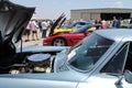 Modern american muscle cars lined up Royalty Free Stock Photo