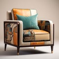 Modern American Side Table Armchair: Comfortable Fabric Art For Relaxation