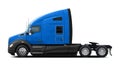 Modern American truck Kenworth T680 in blue with a black plastic bottom.