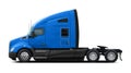 Modern American truck Kenworth T680 in blue with a black plastic bottom.