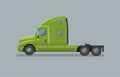 Modern american truck vector illustration. Heavy transport picture flat design