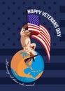 Modern American Veterans Day Greeting Card Royalty Free Stock Photo