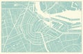 Modern Amsterdam Map in Vintage Style