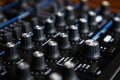 Modern analog synth device panel with regulators Royalty Free Stock Photo