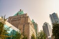 Modern and ancient buildings of Downtown Vancouver, Canada Royalty Free Stock Photo