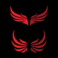 Modern Angel Wings Vector with Black Backdrop Royalty Free Stock Photo