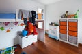 Interior of unordered child room Royalty Free Stock Photo