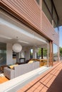 Modern apartment with big balcony Royalty Free Stock Photo