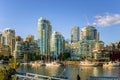 Modern Apartment Buildings along the Waterfront in Downtown Vancouver Royalty Free Stock Photo