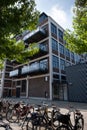 Modern apartment building with balconies