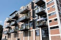 Modern apartment building with balconies