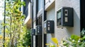 Modern Apartment Building Intercom System Mounted on Exterior Wall Royalty Free Stock Photo