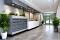 Modern apartment building lobby with mailboxes Royalty Free Stock Photo